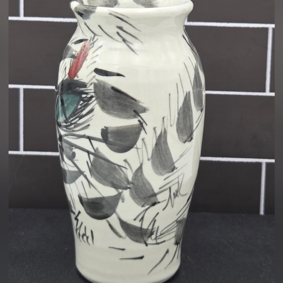Graffiti Style Studio Pottery Vase Cat Design - Picture 4 of 7